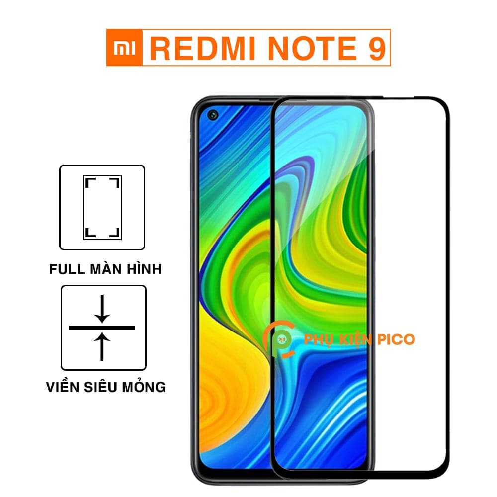 Kính cường lực Xiaomi Redmi Note 9 full màn hình viền đen siêu mỏng