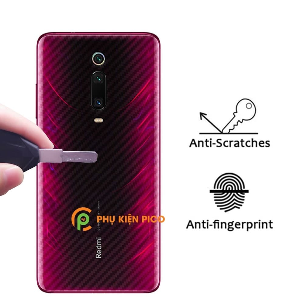 Dán lưng Xiaomi Mi 9T trong suốt nổi vân Carbon 3D tản nhiệt tốt - 6