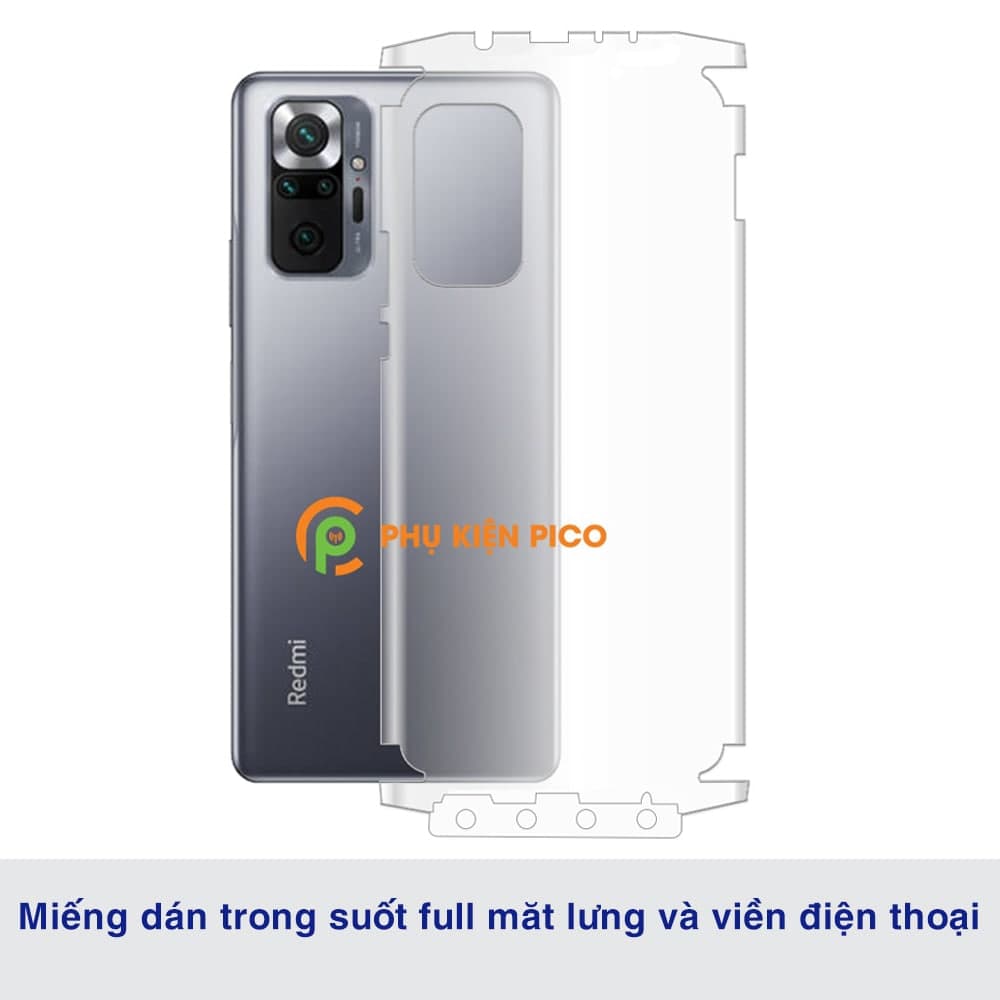 Dán lưng Xiaomi Redmi Note 10 Pro full mặt lưng và viền trong suốt - 7