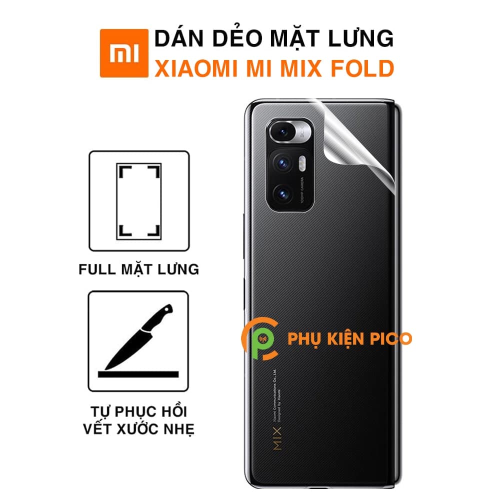 Dán lưng Xiaomi Mi Mix Fold dẻo trong suốt PPF tự phục hồi vết xước