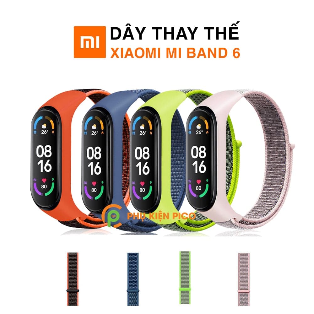Dây đeo thay thế Xiaomi Mi Band 6 vải Nylon Sport Loop cao cấp siêu bền