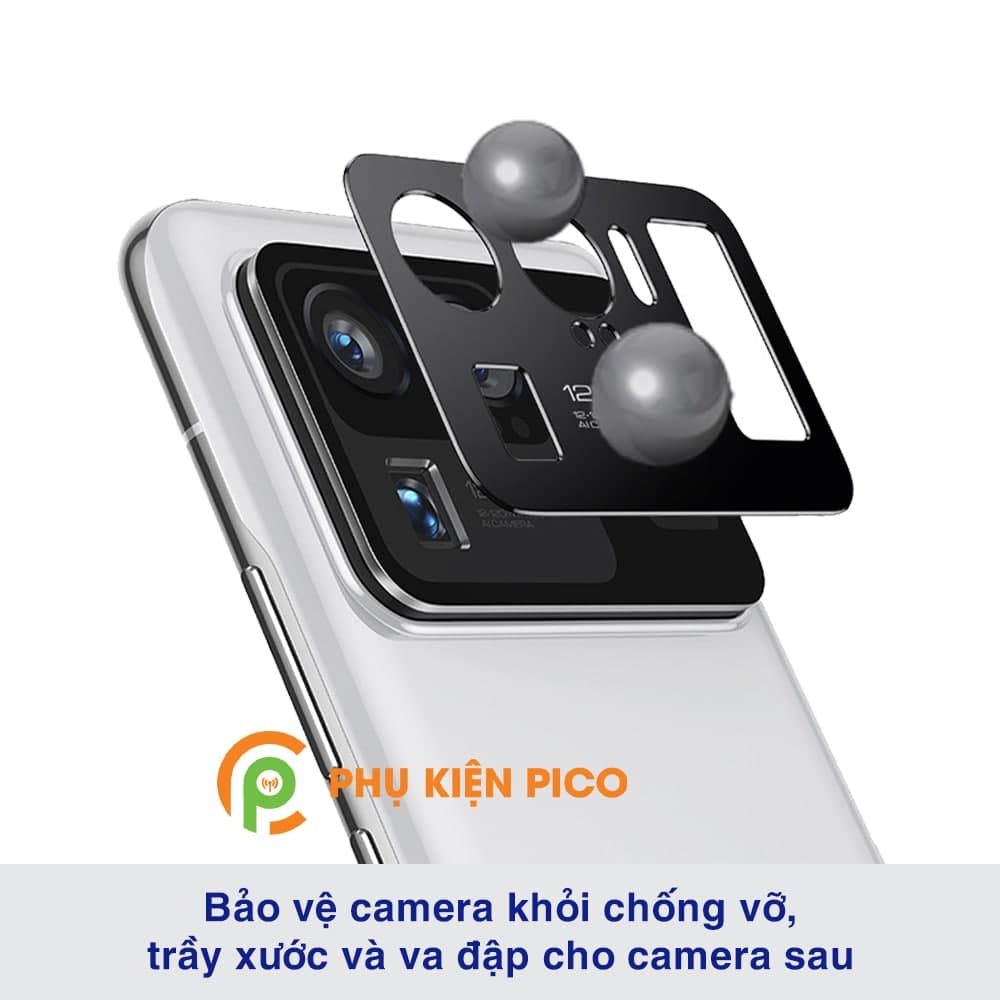 Dán camera Xiaomi Mi 11 Ultra khung kim loại bảo vệ an toàn camera - 9