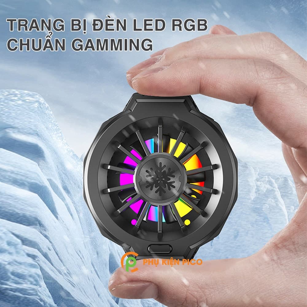 Quạt tản nhiệt máy tính bảng sò lạnh F10 hút nam châm sạc không dây led RGB - 2