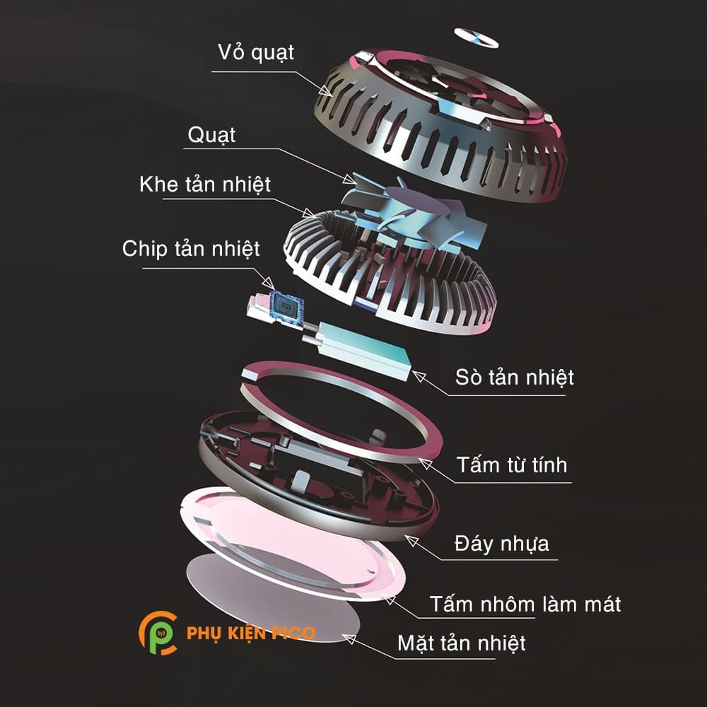 Quạt tản nhiệt máy tính bảng Coolest X6 sò lạnh nam châm - 7