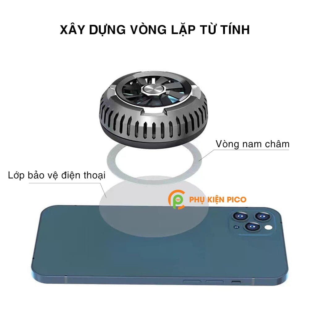 Quạt tản nhiệt máy tính bảng Coolest X6 sò lạnh nam châm - 3