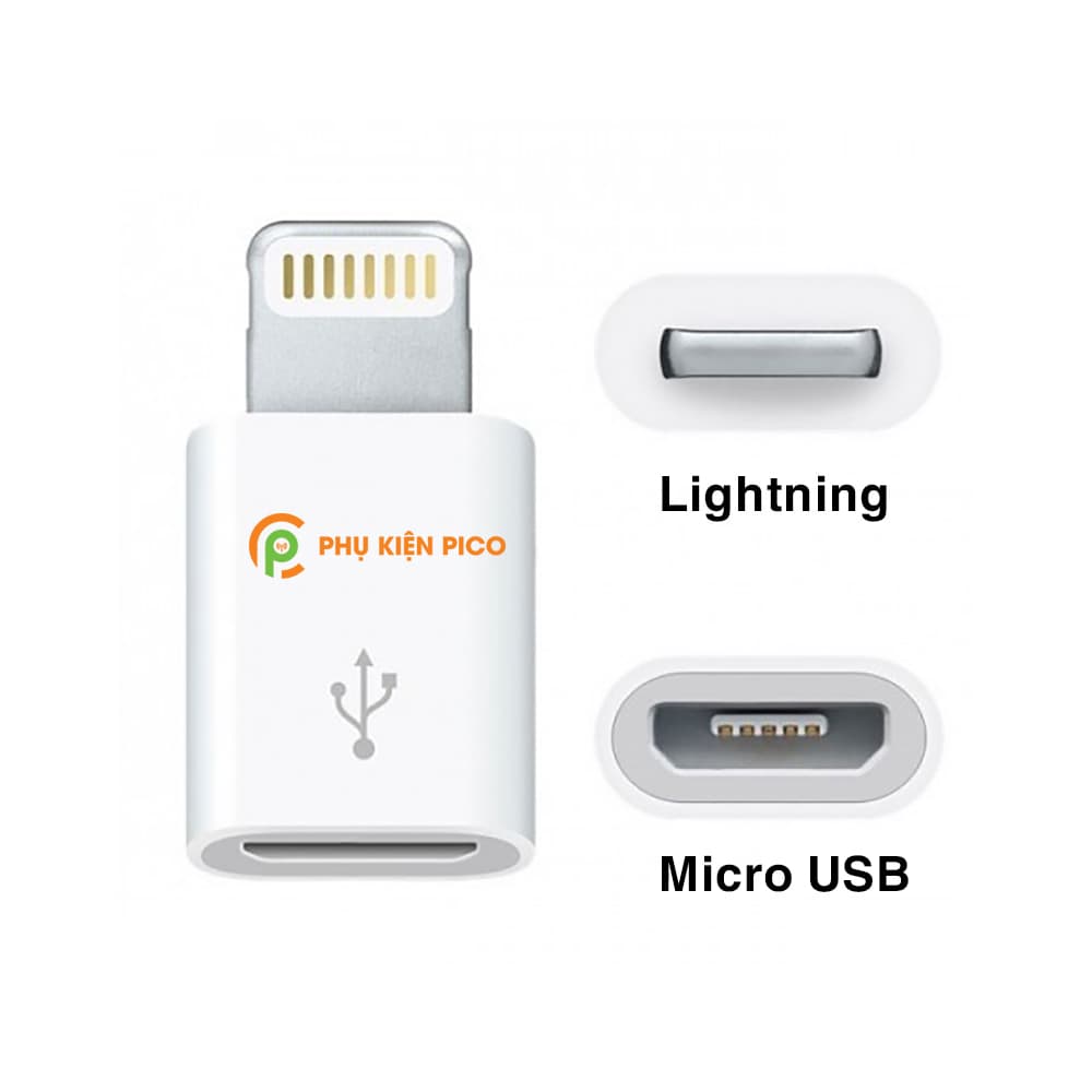Đầu chuyển Micro USB sang Lightning dùng cho iPhone Ipad Ipod - Đầu chuyển Lightning sang Micro USB - 2