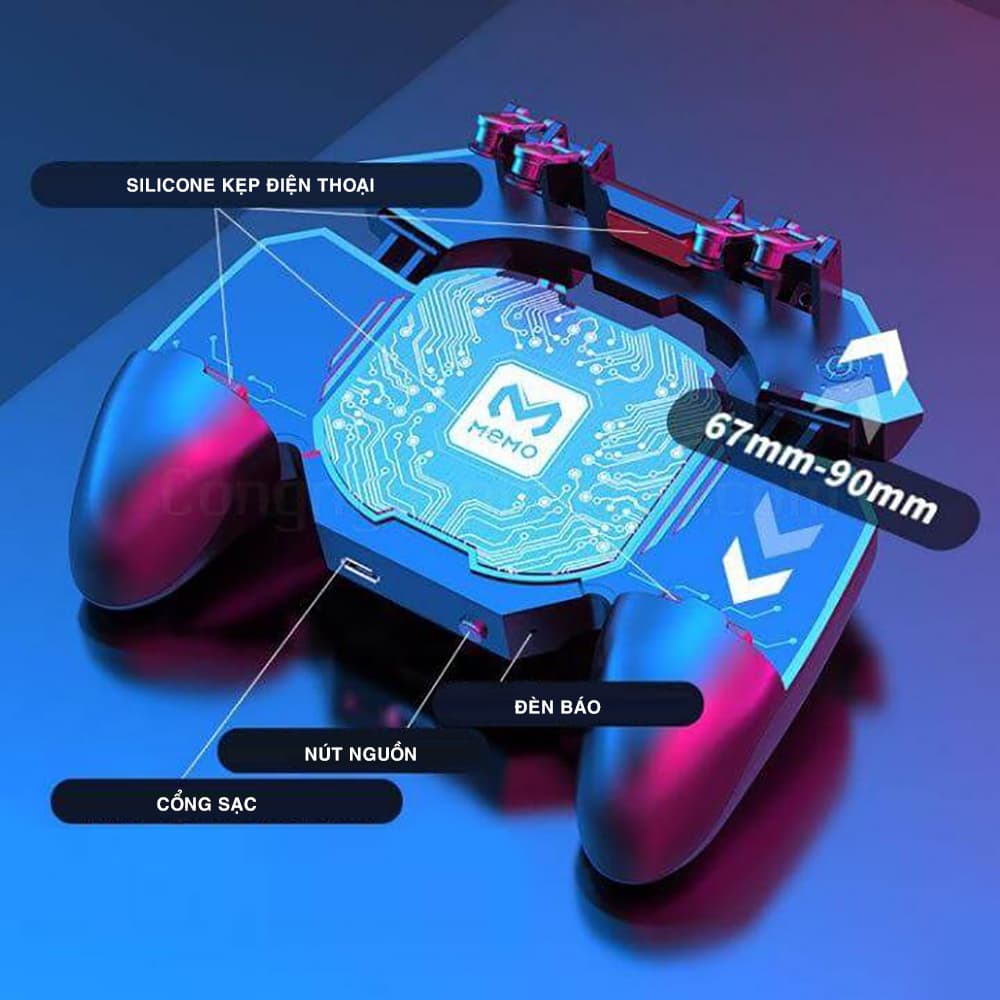Tay cầm chơi game 6 ngón Memo DL88 tản nhiệt sò lạnh hỗ trợ nút kép PUBG Mobile/ Call of Duty/ROS/FreeFire - 6