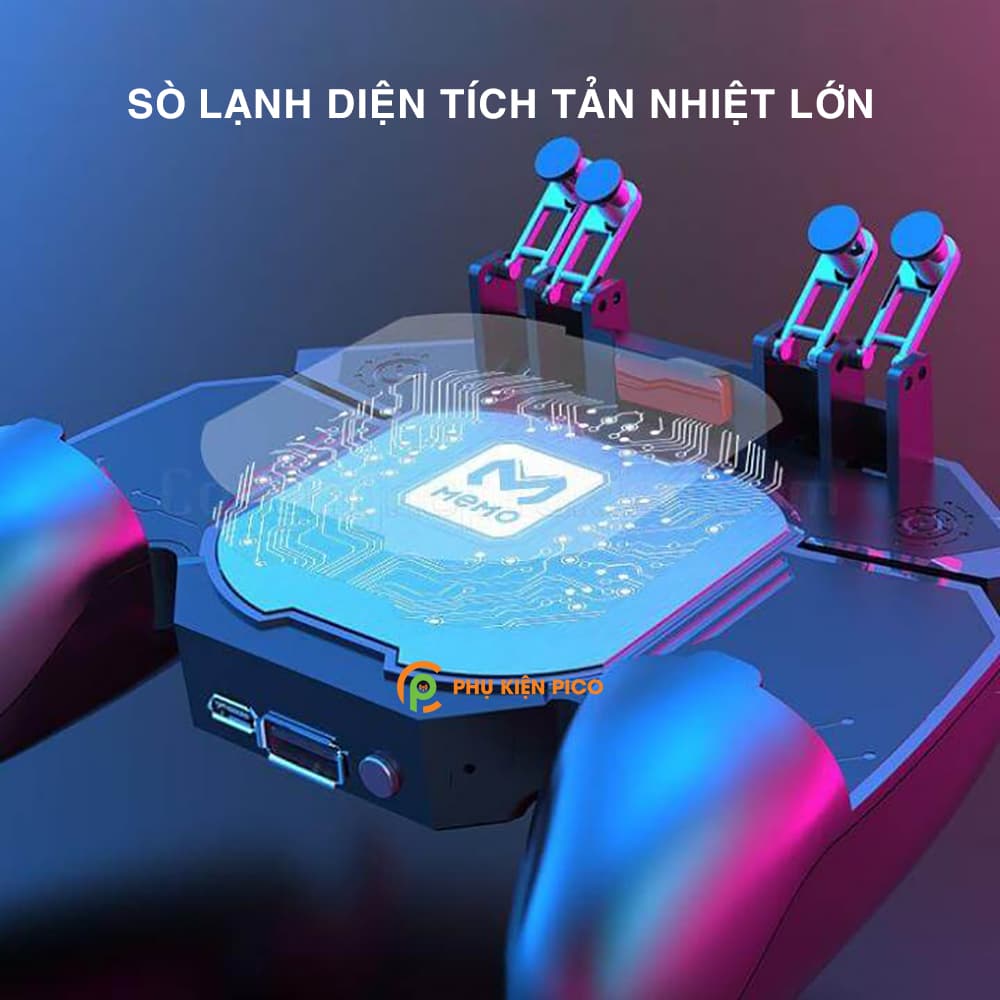 Tay cầm chơi game 6 ngón Memo DL88 tản nhiệt sò lạnh hỗ trợ nút kép PUBG Mobile/ Call of Duty/ROS/FreeFire - 4