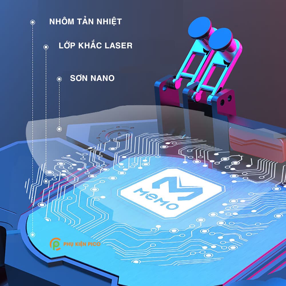 Tay cầm chơi game 6 ngón Memo DL88 tản nhiệt sò lạnh hỗ trợ nút kép PUBG Mobile/ Call of Duty/ROS/FreeFire - 7