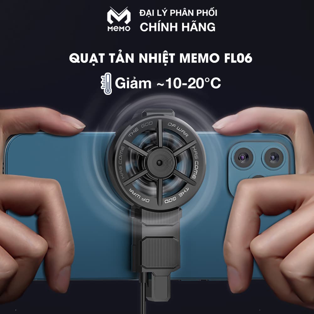 Quạt tản nhiệt điện thoại chính hãng Memo FL06 quạt tản nhiệt gaming nhỏ gọn nhẹ kết nối usb