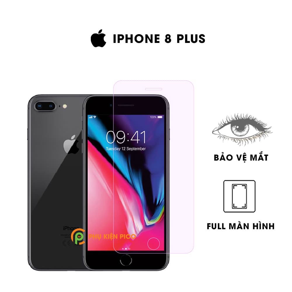 Cường lực Iphone 8 Plus chống ánh sáng xanh bảo vệ mắt full màn hình