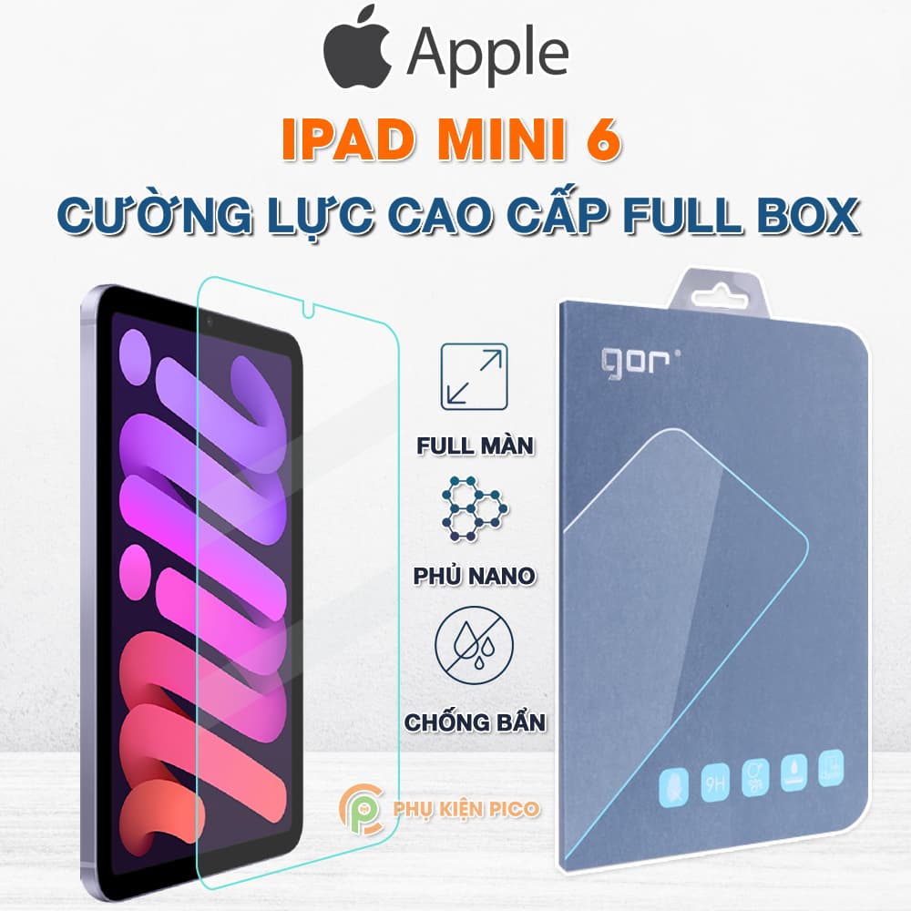 Kính cường lực Ipad Mini 6 2021 trong suốt full màn hình chính hãng GOR
