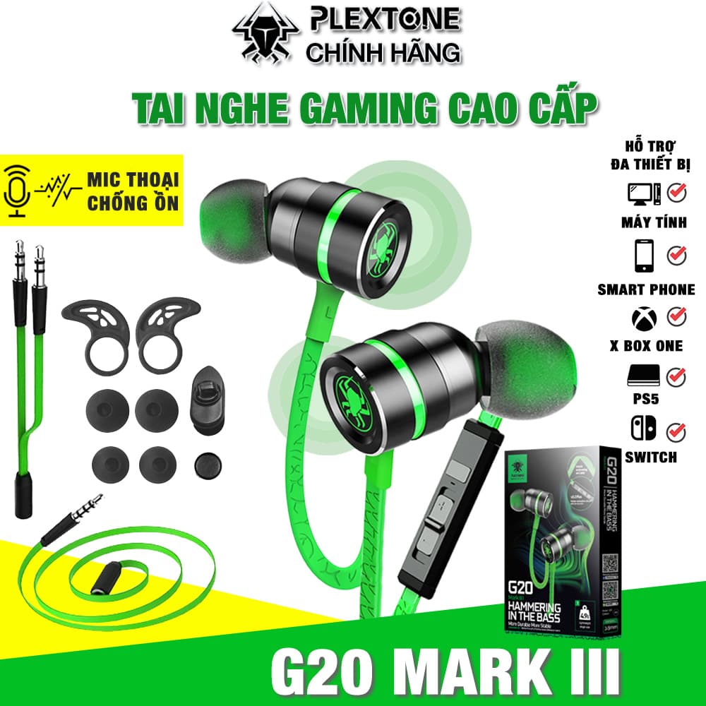 Tai nghe gaming có mic rời Plextone G20 - Tai nghe gaming có dây G20 Plextone chính hãng