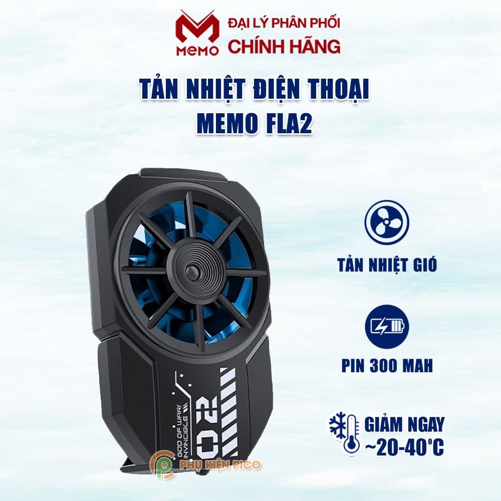 Quạt tản nhiệt điện thoại Memo FLA2 Quạt gió tốc độ quạt 5000 vòng/phút làm mát nhanh Led Gaming RGB