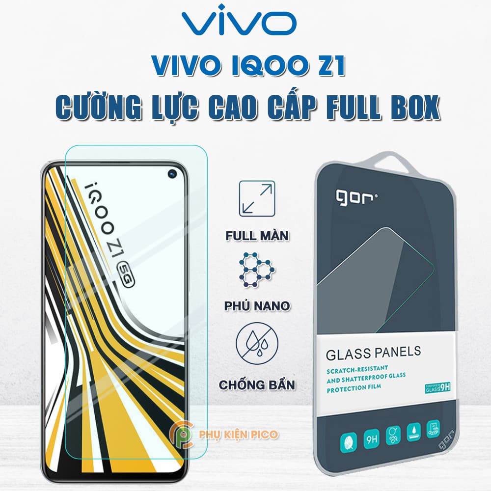 Kính cường lực Vivo iQOO Z1 full màn hình chính hãng Gor phủ nano