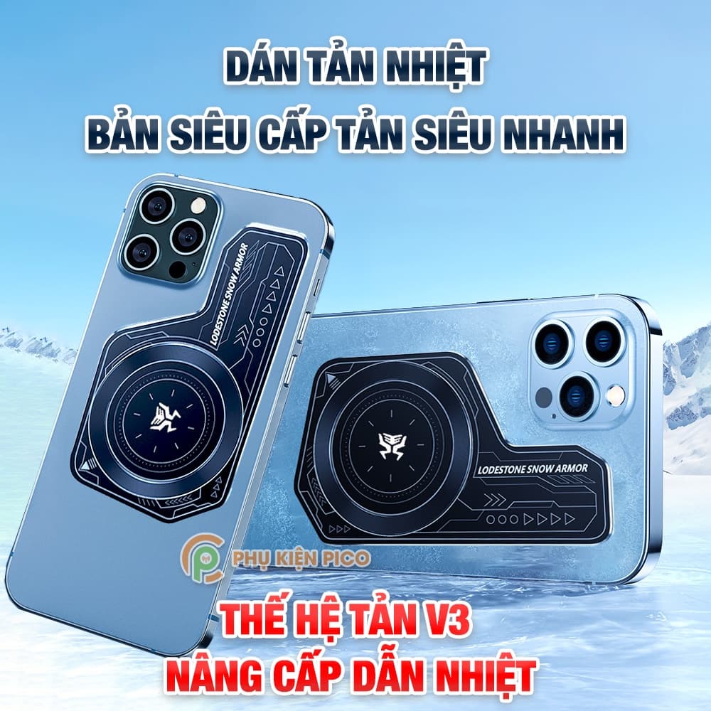 Miếng dán quạt tản nhiệt điện thoại Gaming cao cấp - Tấm dán từ tính siêu dính quạt tản nhiệt nam châm