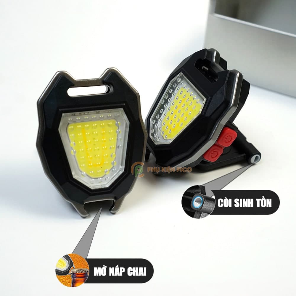 Đèn Led cod mini siêu sáng 5in1 Led Pro Max đa năng có bật lửa Pin sạc USB - Bật lửa Móc Khóa đèn pin mini led đa năng - 8