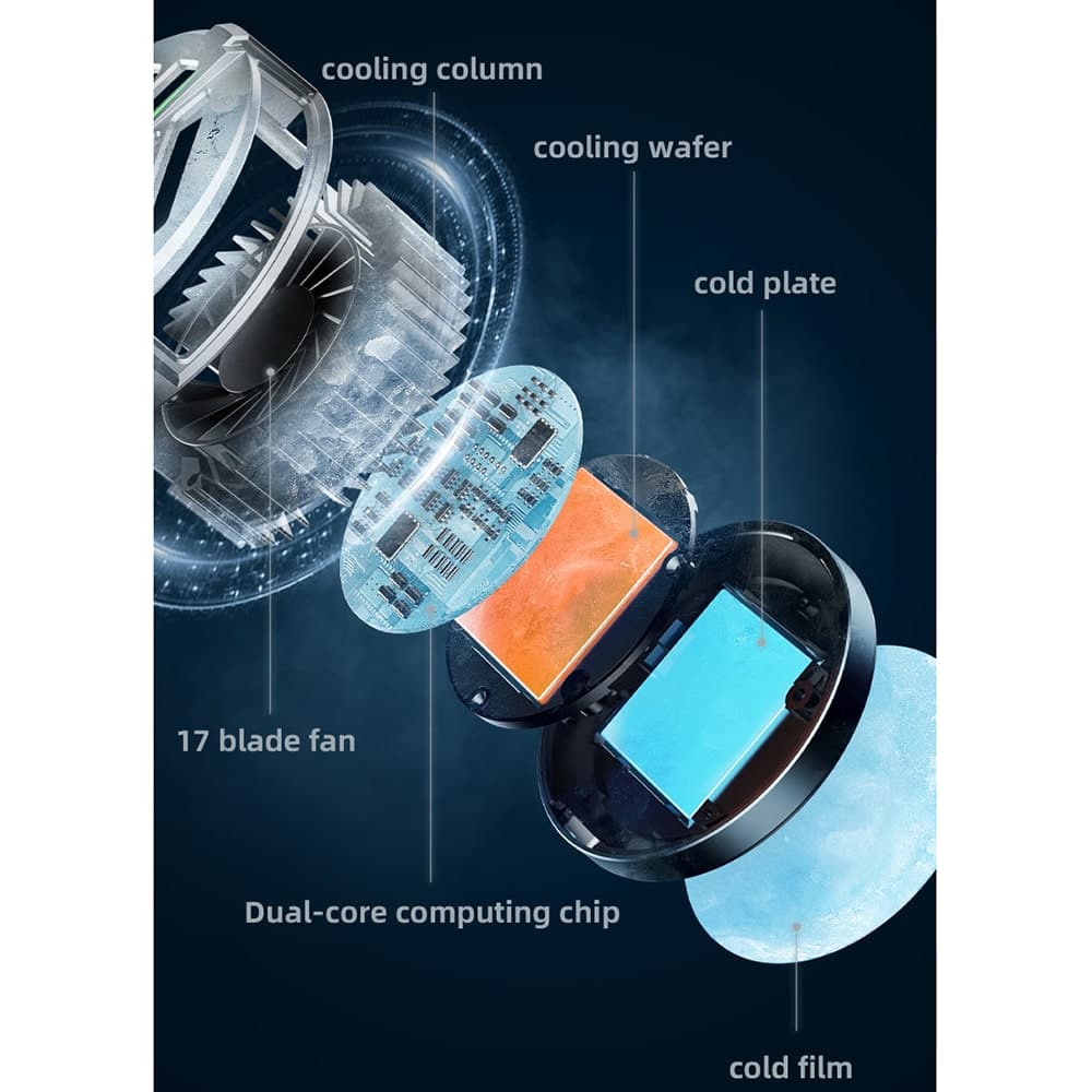 Quạt tản nhiệt điện thoại sò lạnh từ tính Plextone EX1 màn hình hiển thị nhiệt độ Led RGB - 8