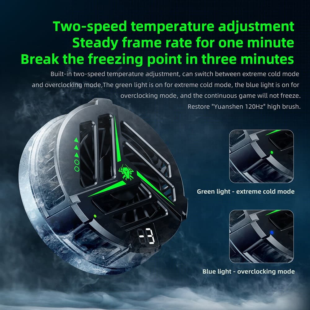 Quạt tản nhiệt điện thoại sò lạnh từ tính Plextone EX1 màn hình hiển thị nhiệt độ Led RGB - 6