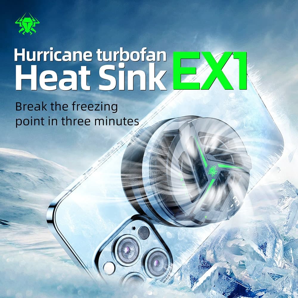 Quạt tản nhiệt điện thoại sò lạnh từ tính Plextone EX1 màn hình hiển thị nhiệt độ Led RGB - 4