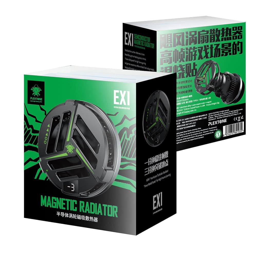 Quạt tản nhiệt điện thoại sò lạnh từ tính Plextone EX1 màn hình hiển thị nhiệt độ Led RGB - 2