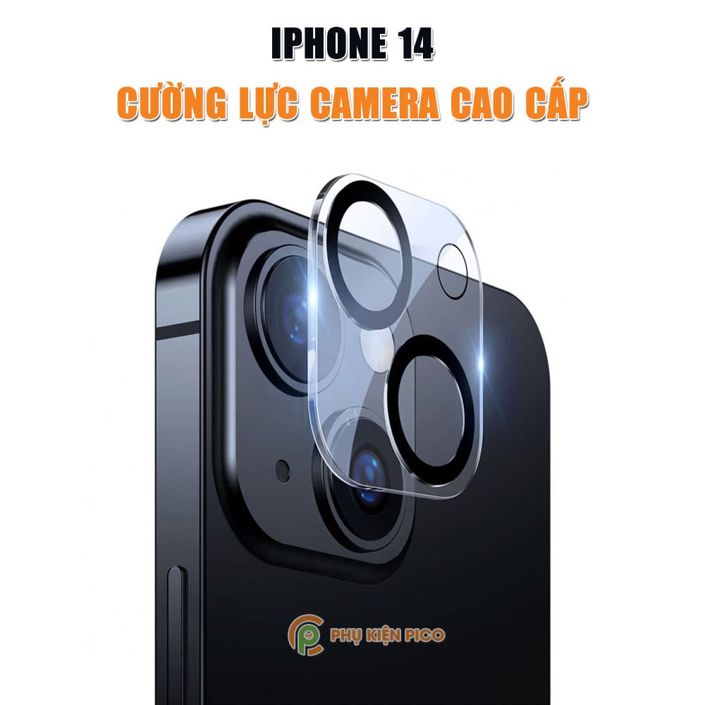 Dán camera Iphone 14 thấu kính nổi 3D - Cường lực camera Iphone 14 độ cứng 9H trong suốt