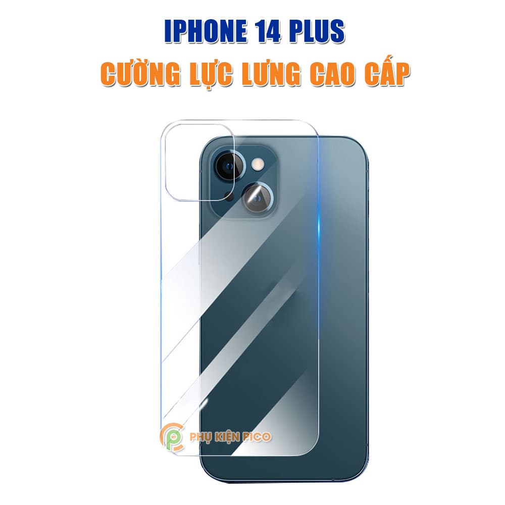 Kính cường lực lưng Iphone 14 Plus trong suốt full mặt lưng độ cứng 9H