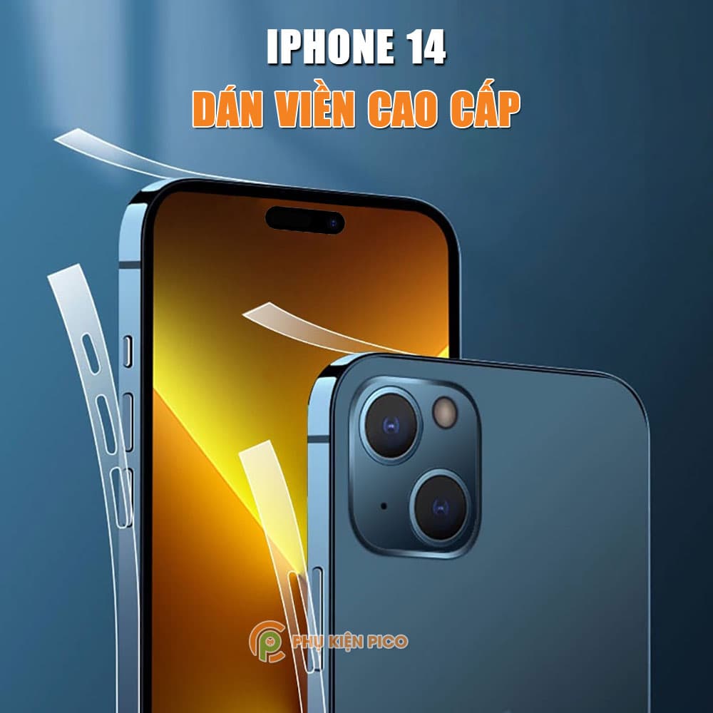 Dán viền Iphone 14 trong suốt PPF tự phục hồi vết xước bộ 2 chiếc