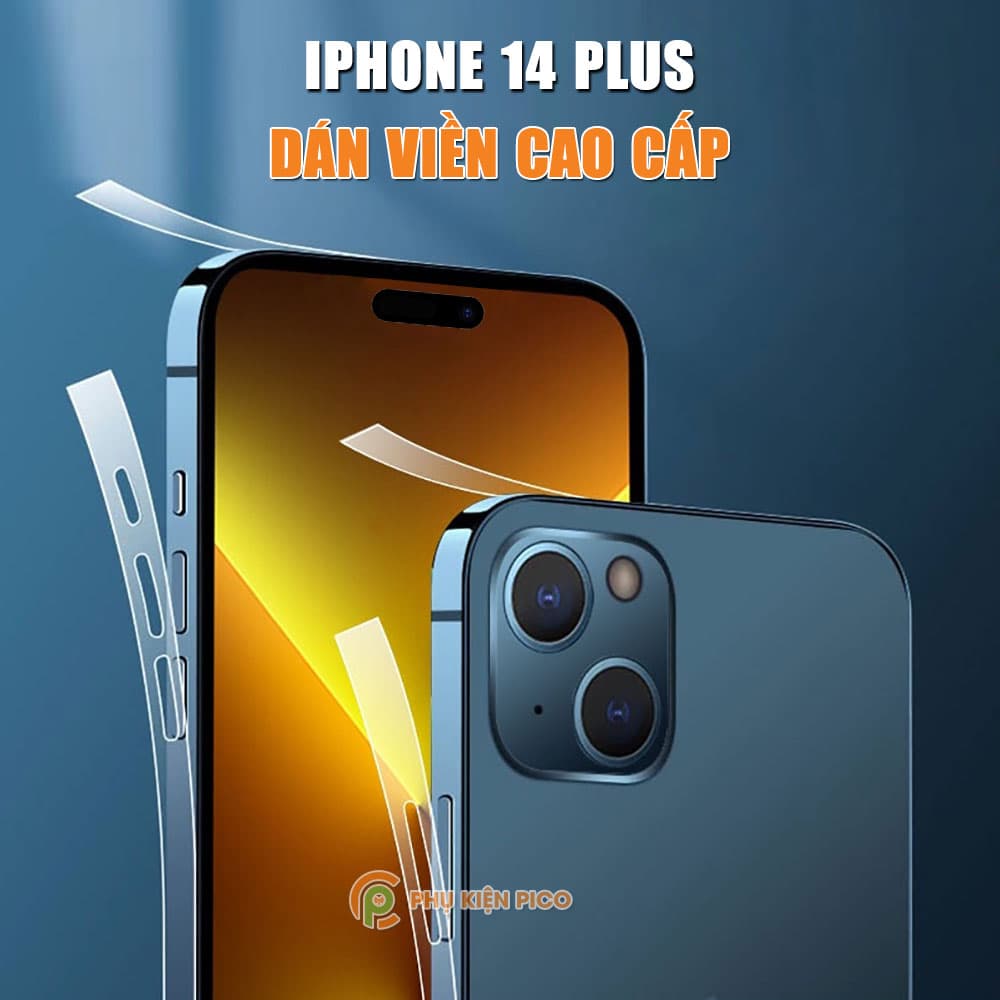 Dán viền Iphone 14 Plus trong suốt PPF tự phục hồi vết xước bộ 2 chiếc