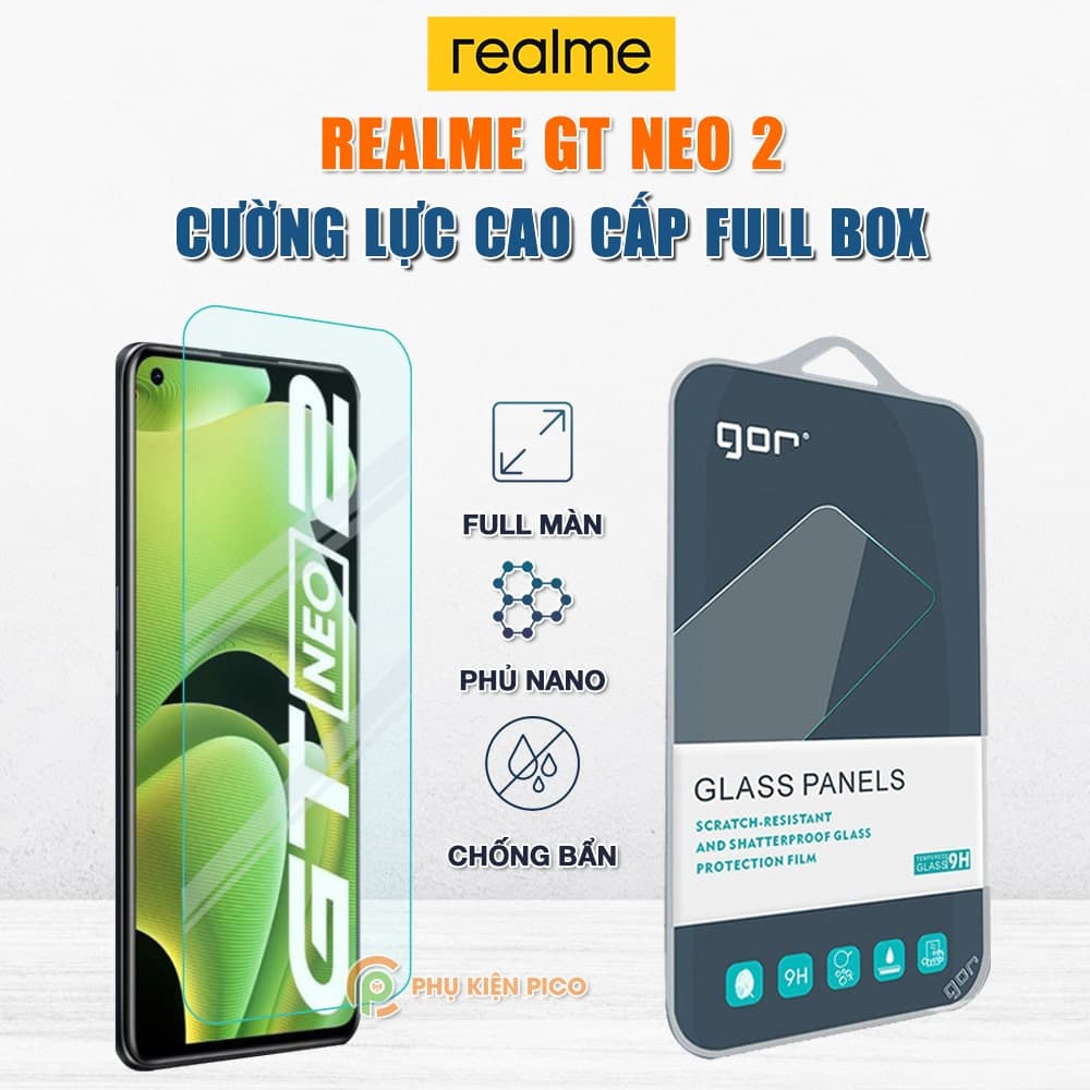 Kính cường lực Realme GT Neo 2 full màn hình chính hãng Gor phủ nano