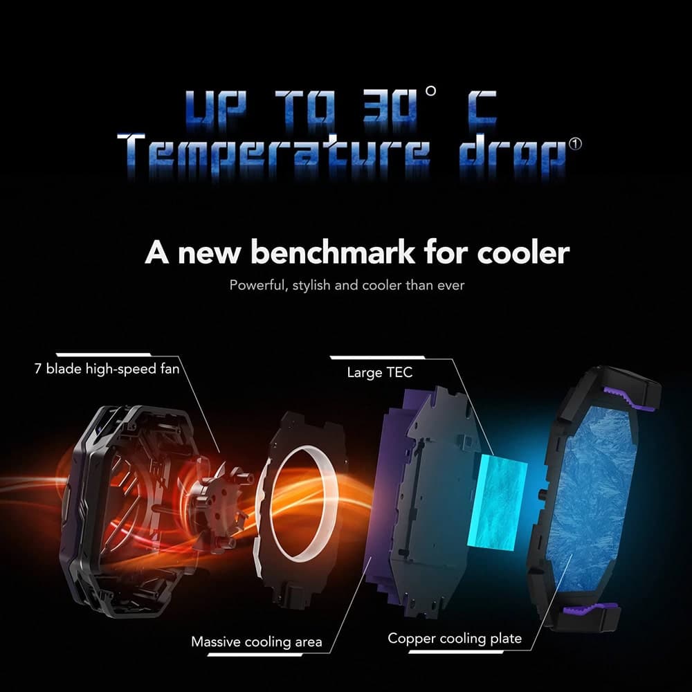 Quạt tản nhiệt điện thoại Black Shark Funcooler 3 Pro làm lạnh siêu nhanh, led RGB - 9