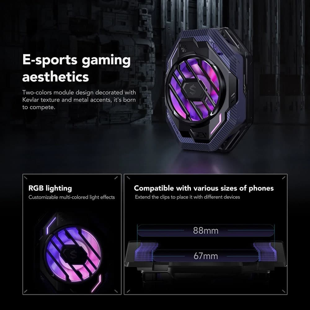 Quạt tản nhiệt điện thoại Black Shark Funcooler 3 Pro làm lạnh siêu nhanh, led RGB - 6