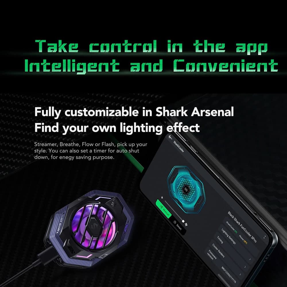 Quạt tản nhiệt điện thoại Black Shark Funcooler 3 Pro làm lạnh siêu nhanh, led RGB - 5