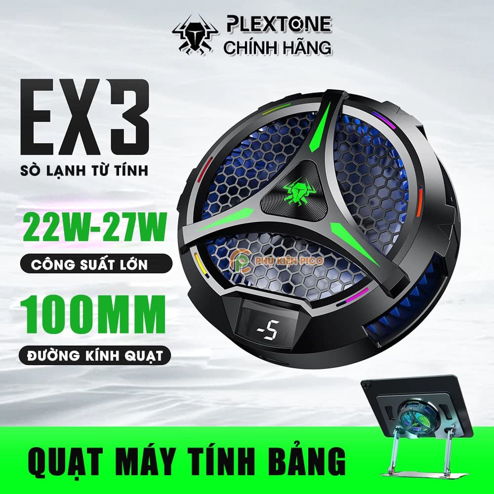 Quạt tản nhiệt Ipad máy tính bảng Plextone EX3 công nghệ sò lạnh siêu tản cỡ lớn - Tản nhiệt Samsung Tab Surface