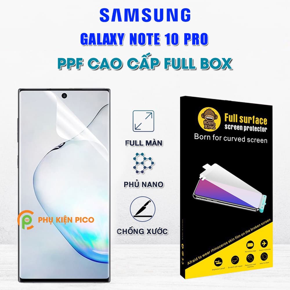 Dán màn hình Samsung Galaxy Note 10 Pro full màn hình trong suốt chính hãng Moxiao Xing