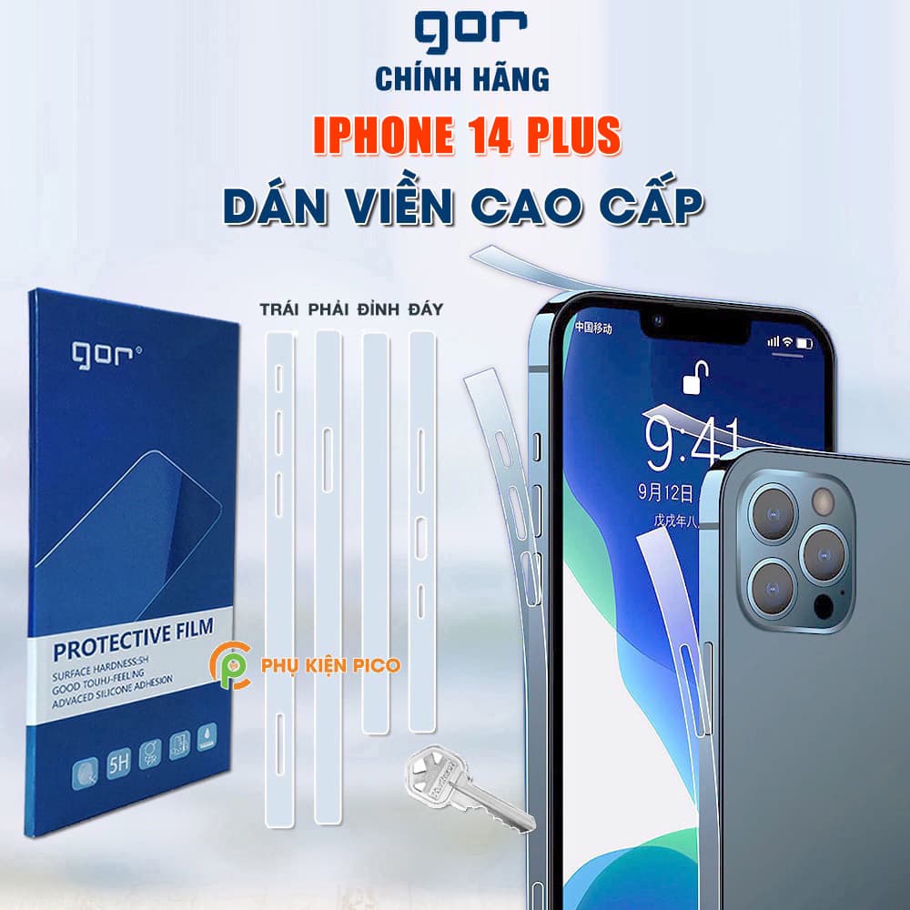 Dán viền Iphone 14 Plus dẻo trong suốt PPF tự phục hồi vết xước chính hãng GOR