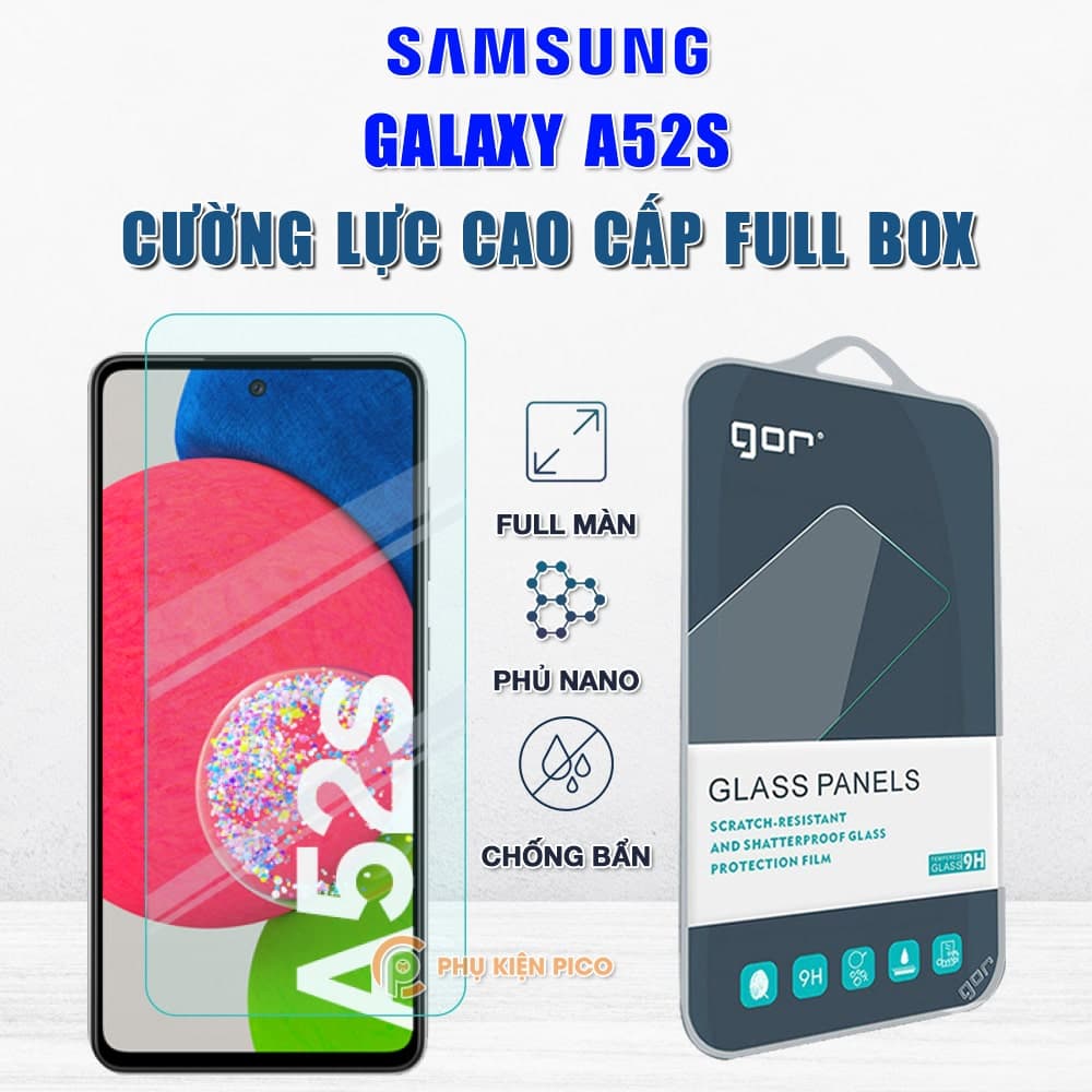 Kính cường lực Samsung Galaxy A52s 5G full màn hình chính hãng Gor phủ nano