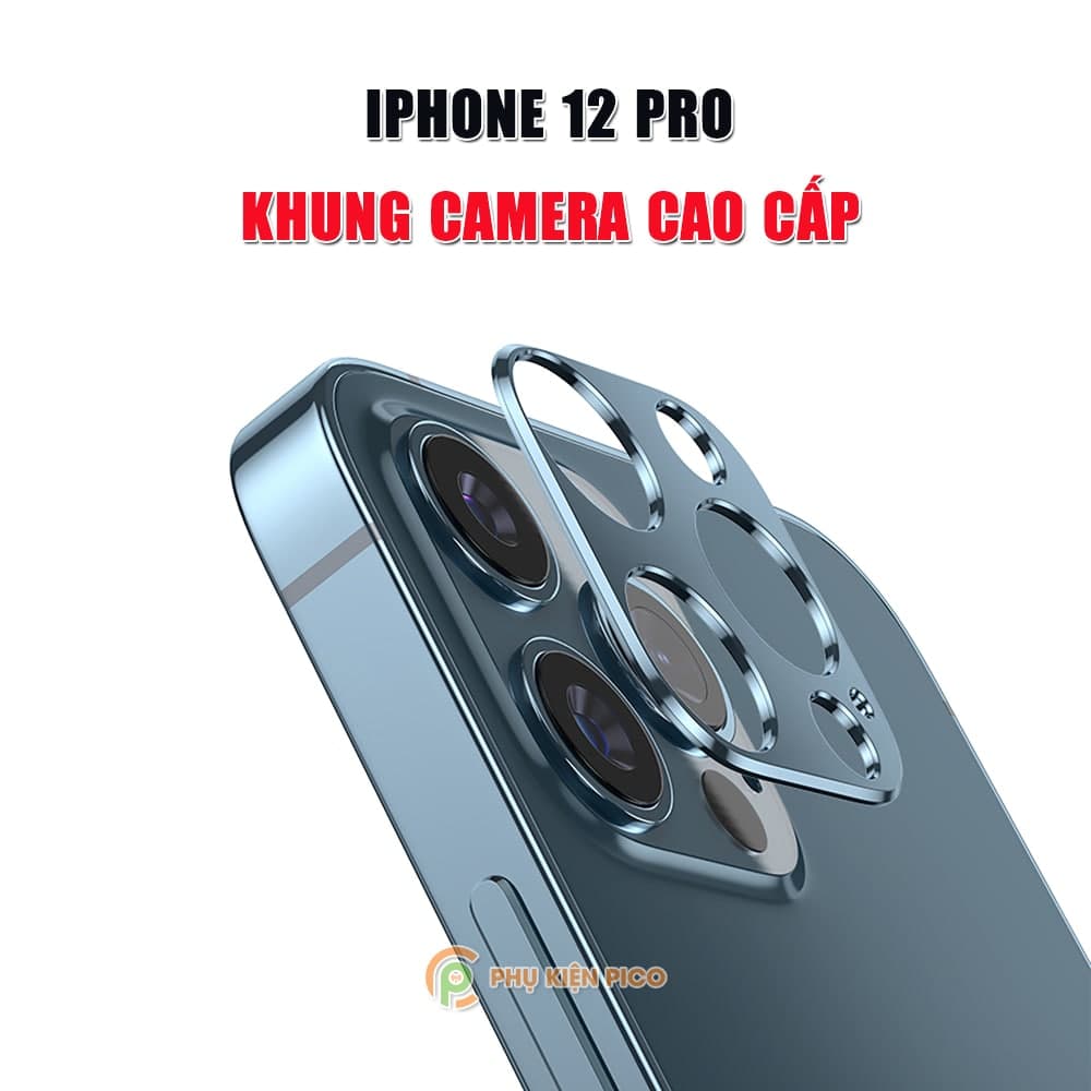 Dán camera Iphone 12 Pro khung kim loại bảo vệ camera chống trầy xước va đập