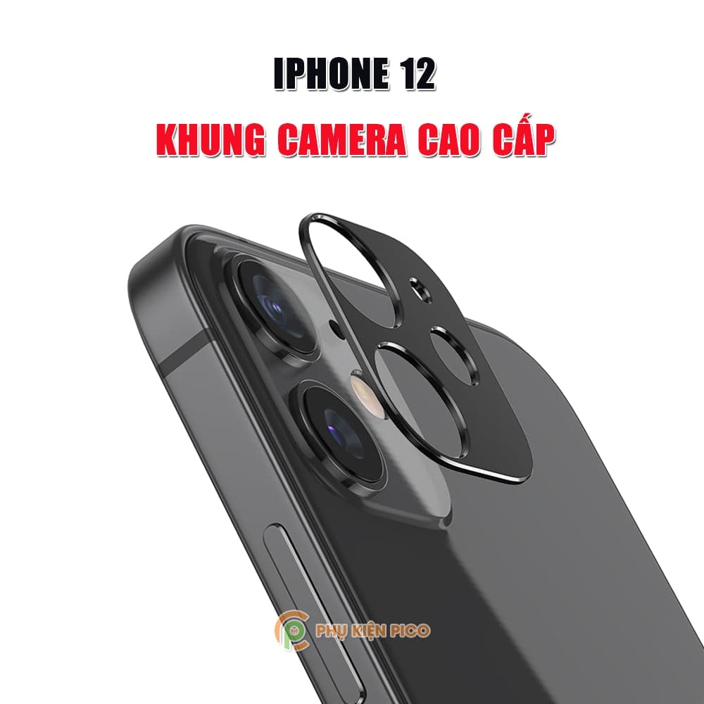 Dán camera Iphone 12 khung kim loại bảo vệ camera chống trầy xước va đập
