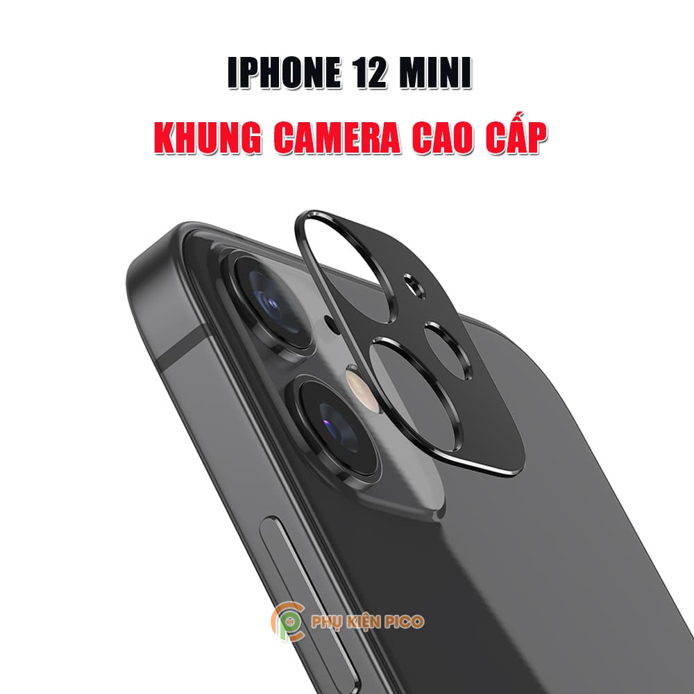 Dán camera Iphone 12 Mini khung kim loại bảo vệ camera chống trầy xước va đập