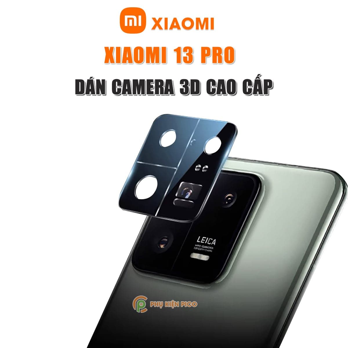 Dán camera Xiaomi 13 Pro thấu kính nổi 3D Cường lực camera độ cứng 9H trong suốt