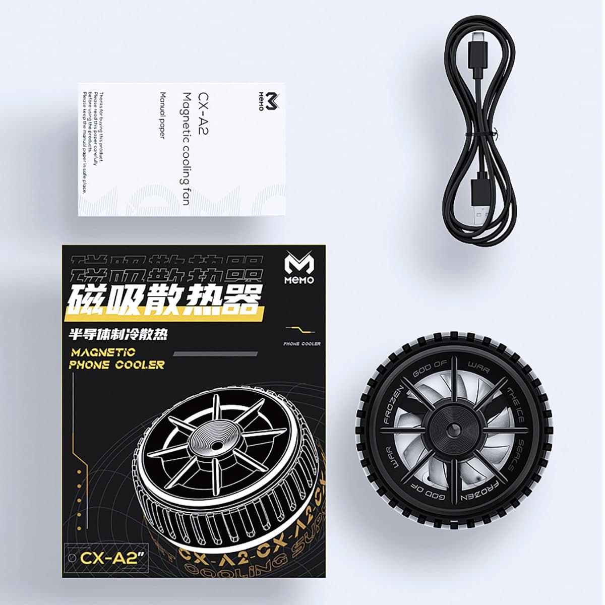 Quạt tản nhiệt điện thoại máy tính bảng Memo CXA2 sò lạnh từ tính led RGB - 2
