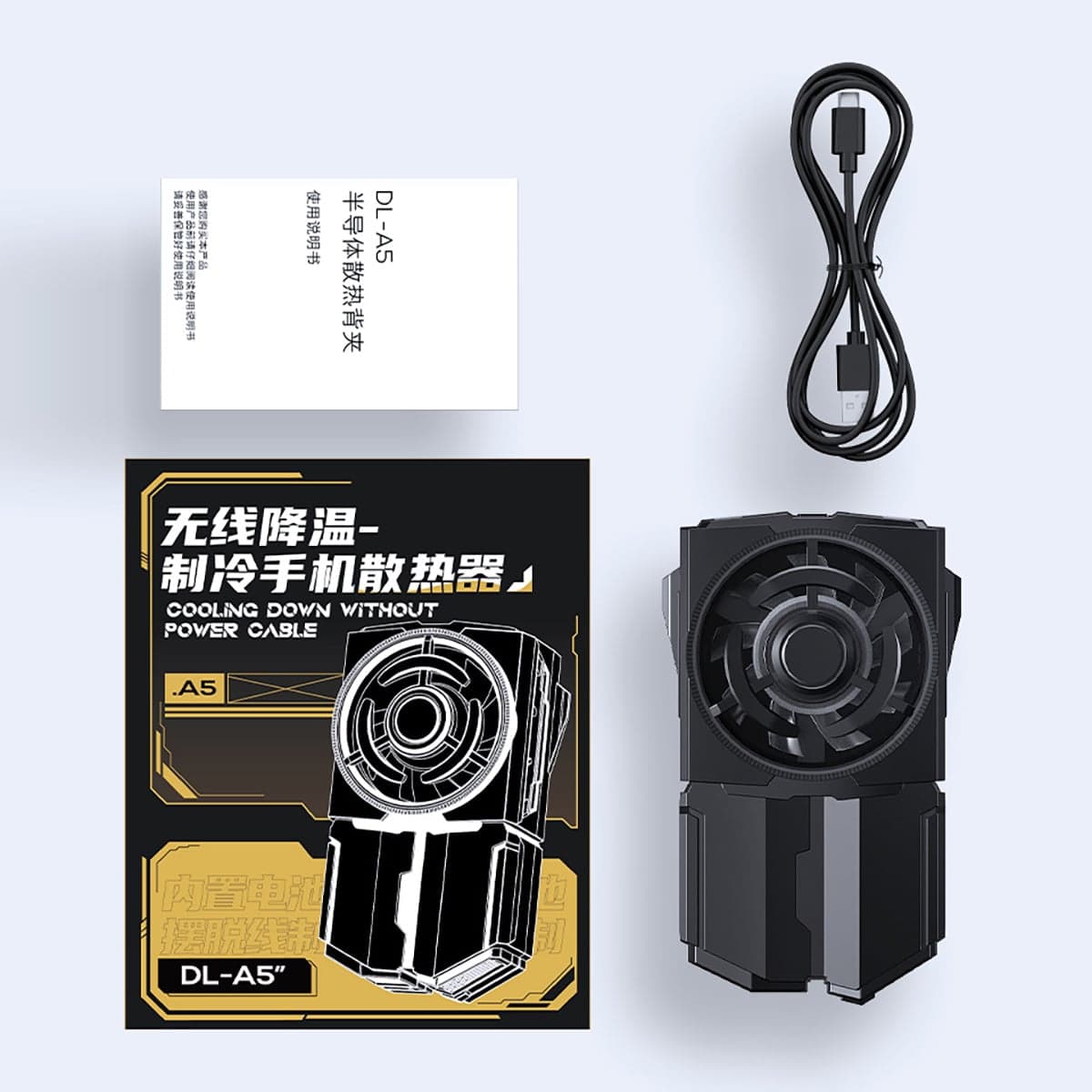 Quạt tản nhiệt điện thoại Memo DLA5 sò lạnh có Pin led RGB quạt tản nhiệt pin không dây - 2