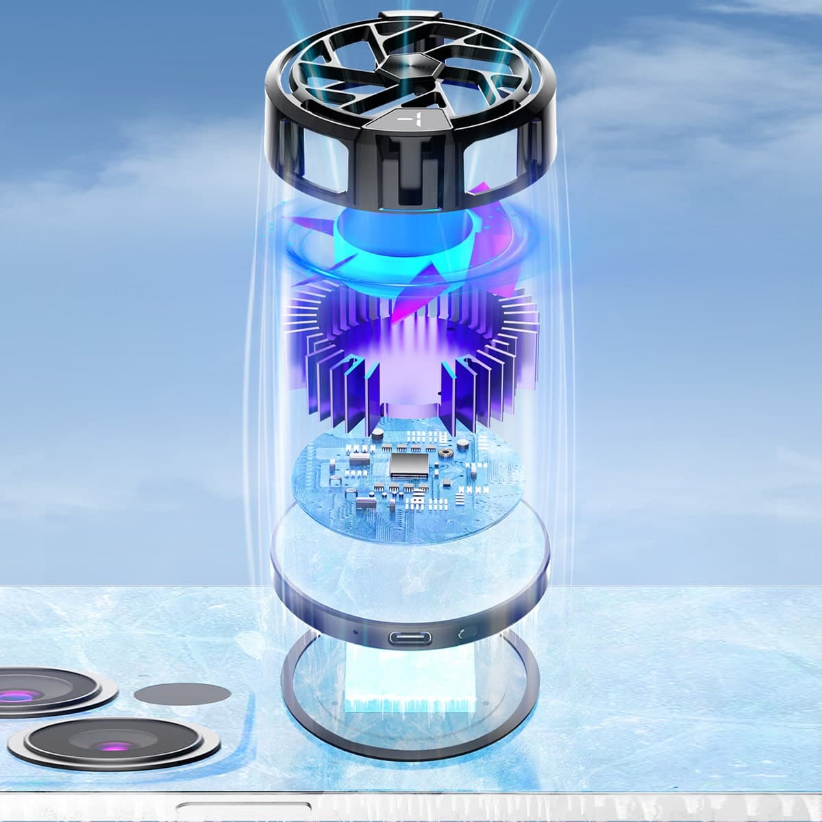 Quạt tản nhiệt điện thoại sò lạnh từ tính L10 màn hình hiển thị nhiệt độ Led RGB 2023 - 8