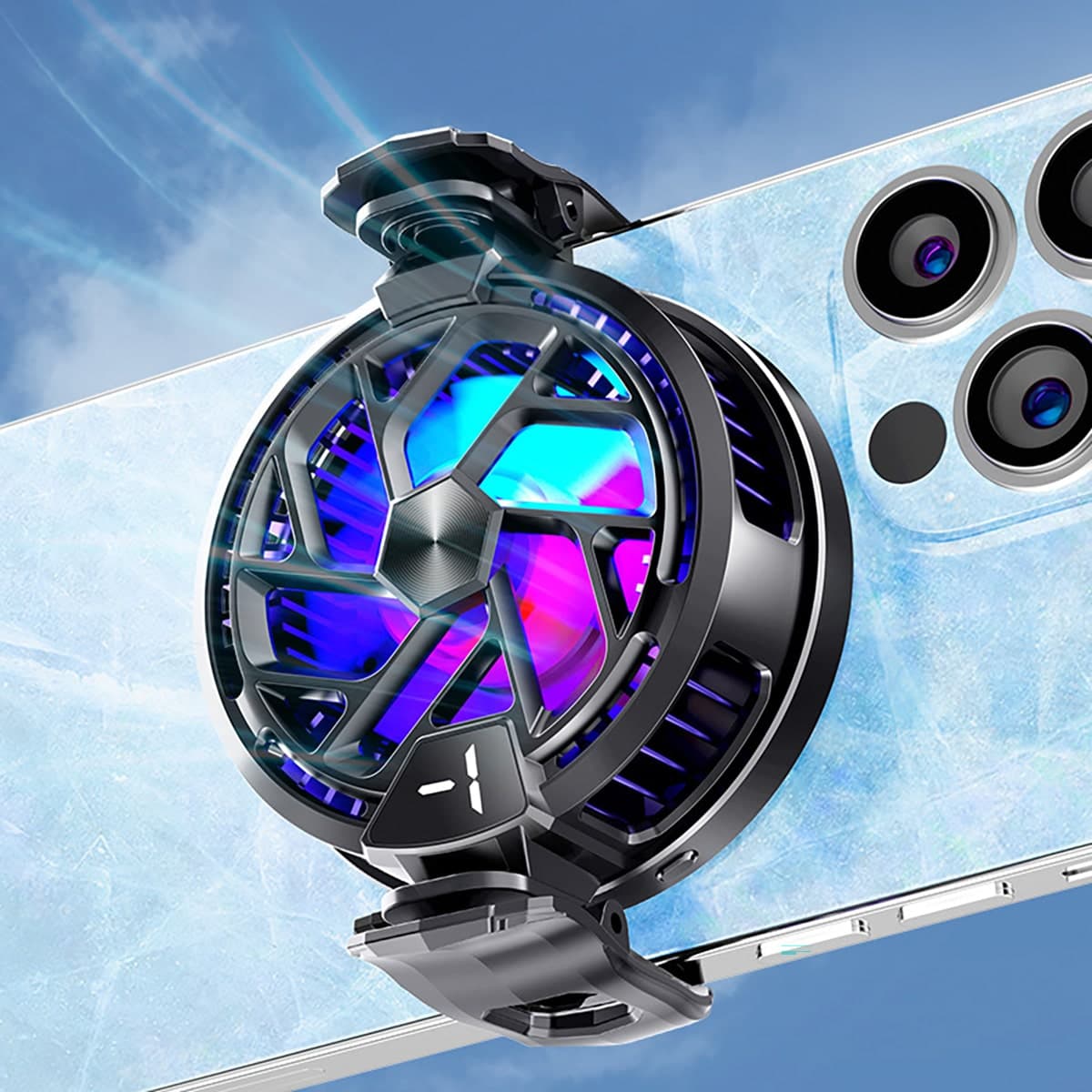 Quạt tản nhiệt điện thoại sò lạnh từ tính L10 màn hình hiển thị nhiệt độ Led RGB 2023 - 4