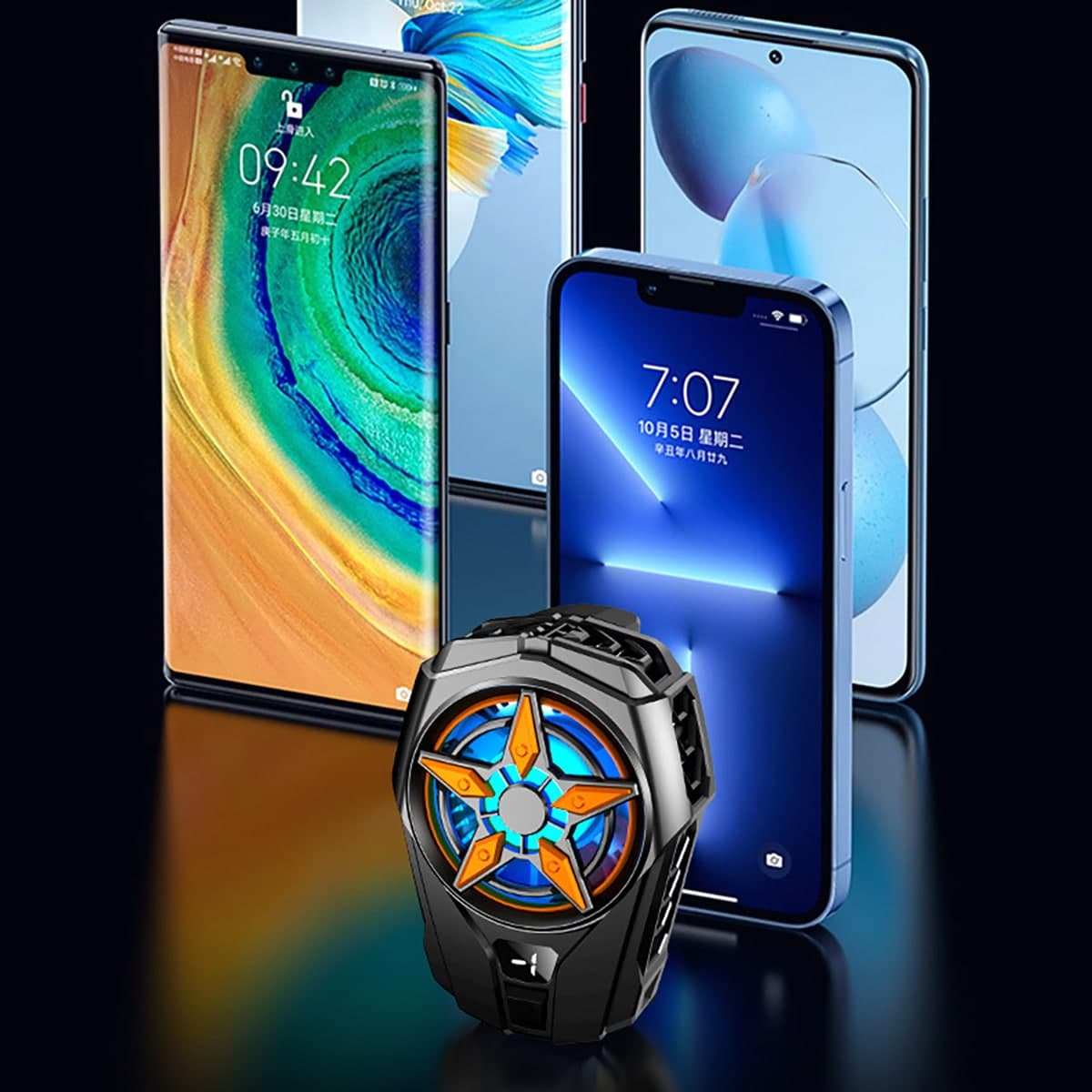 Quạt tản nhiệt điện thoại sò lạnh SL09 màn hình hiển thị nhiệt độ led RGB 2023 - 7