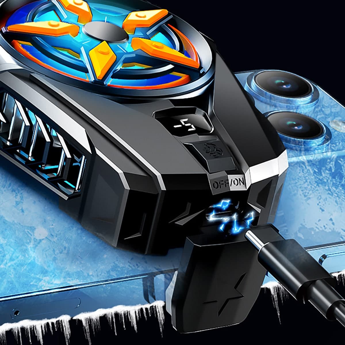 Quạt tản nhiệt điện thoại sò lạnh SL09 màn hình hiển thị nhiệt độ led RGB 2023 - 3