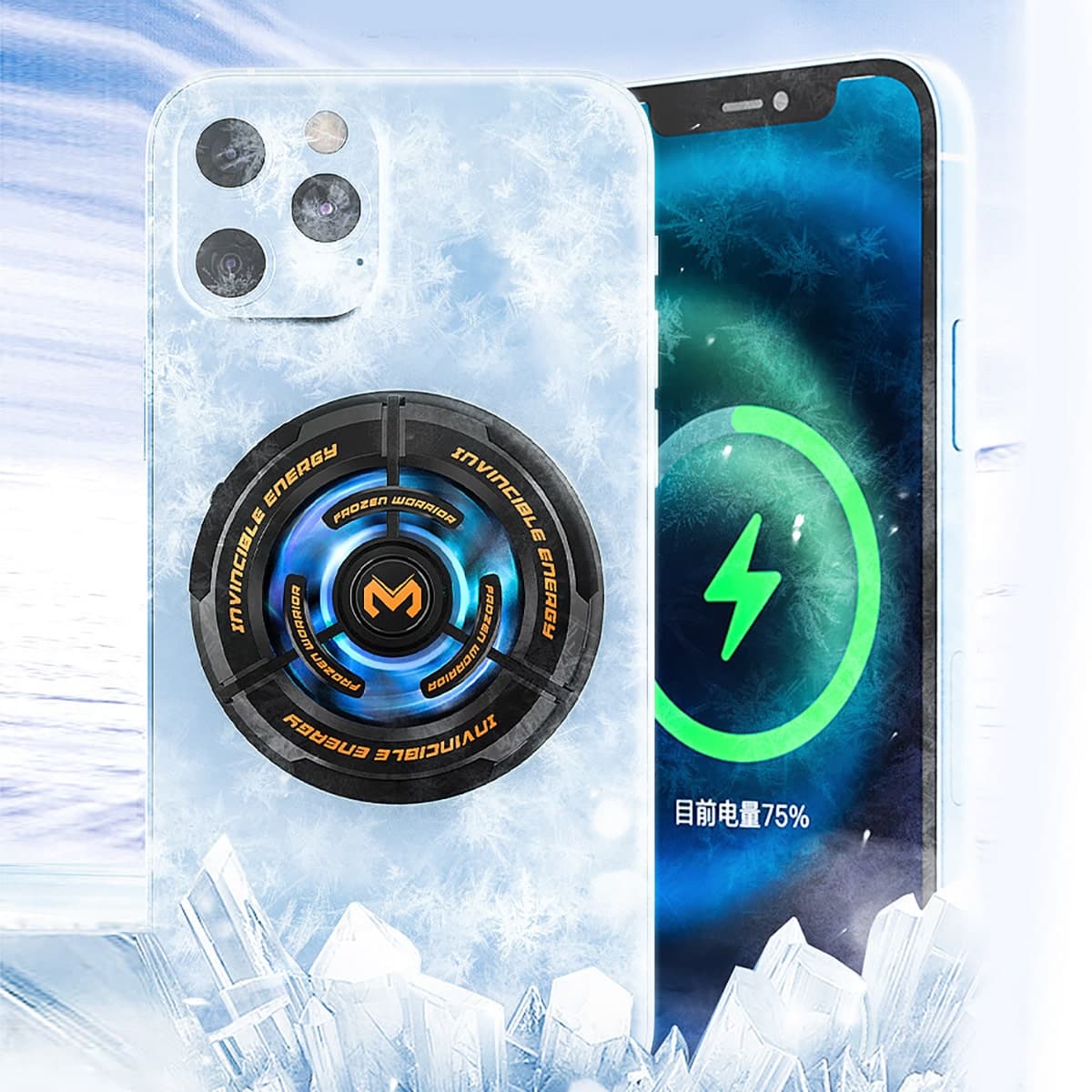 Quạt tản nhiệt điện thoại Ipad Memo CX02 sò lạnh từ tính led RGB hỗ trợ sạc không dây - 8