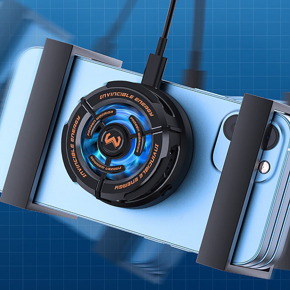 Quạt tản nhiệt điện thoại Ipad Memo CX02 sò lạnh từ tính led RGB hỗ trợ sạc không dây - 6