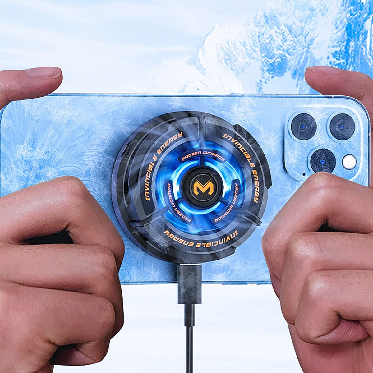 Quạt tản nhiệt điện thoại Ipad Memo CX02 sò lạnh từ tính led RGB hỗ trợ sạc không dây - 3